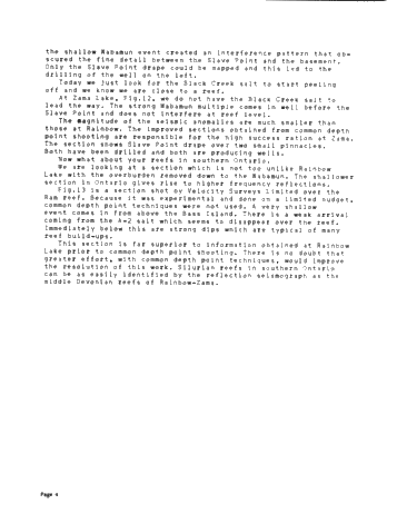 Seismic to Find Devonian Reefs in the Rainbow-Zama Lake Area: Province of Alberta Page 4