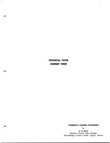 Synergetic Logging Techniques Page 1