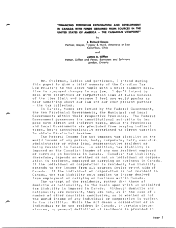 Financing Canadian Drilling With U.S. Funds Page 1