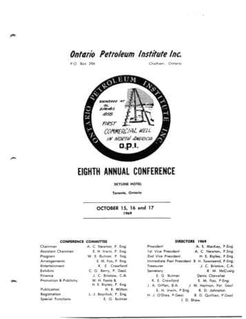 Eighth Annual Conference Page 1