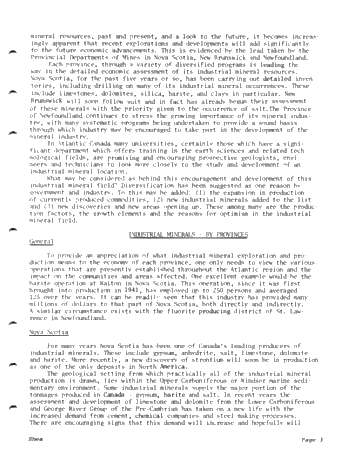 Industrial Mineral Potential in the Maritime Region of Canada Page 3