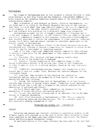 Industrial Mineral Potential in the Maritime Region of Canada Page 5