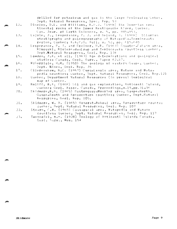 Petroleum Potential in the Gaspe Region of Quebec Page 9