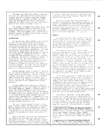 Canadian Oil Security and the Impact of Supply Disruptions Page 2