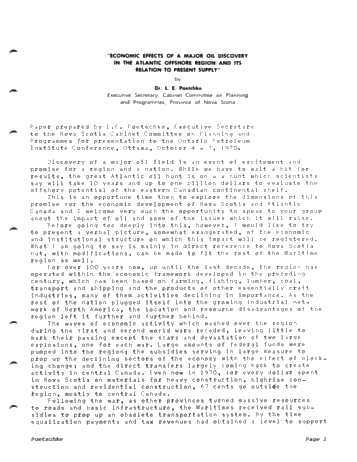 Economic Effects of a Major Oil Discovery in the Atlantic Offshore Region and its Relation to Present Supply Page 1