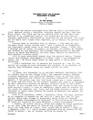The Energy Policy and Economic Development in Quebec Page 1