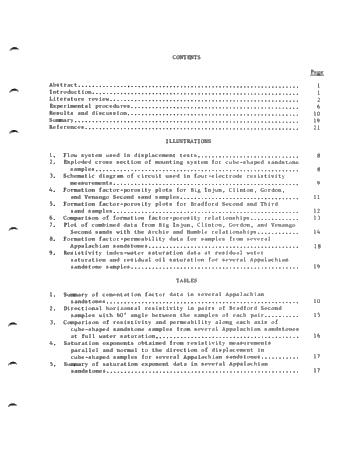 Electrical and Hydraulic Flow Properties of Appalachian Petroleum Reservoir Rocks Page 1