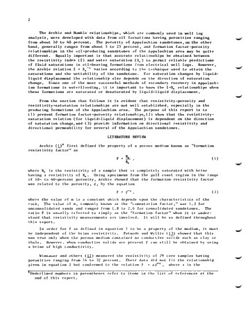 Electrical and Hydraulic Flow Properties of Appalachian Petroleum Reservoir Rocks Page 4