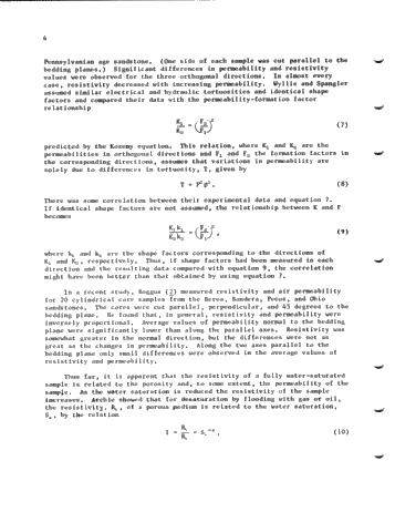 Electrical and Hydraulic Flow Properties of Appalachian Petroleum Reservoir Rocks Page 6