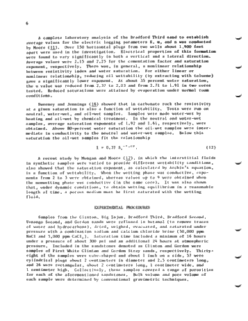 Electrical and Hydraulic Flow Properties of Appalachian Petroleum Reservoir Rocks Page 8