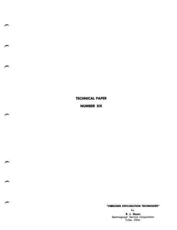 Vibroseis Exploration Techniques Page 1
