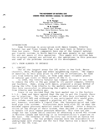 The Movement of Natural Gas Liquids From Western Canada to Ontario Page 1