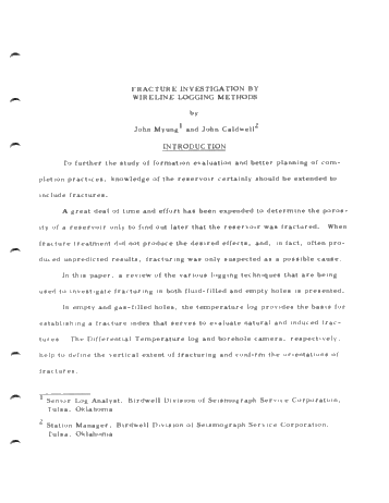 Fracture Investigations by Logging Methods Page 3