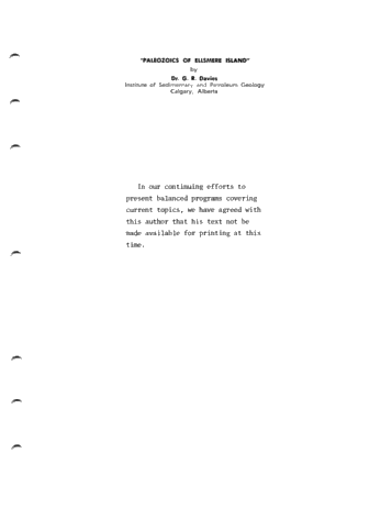 Upper Paleozoic Carbonates and Evaporates, Northwestern Ellesmere Island Page 1