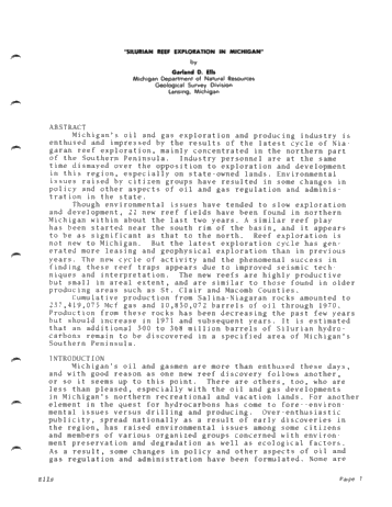 Silurian Reef Exploration in Michigan Page 1