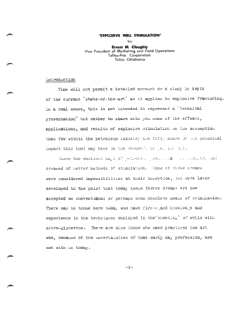 Explosive Well Stimulation Page 1