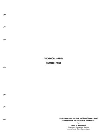 Evolving Role of the International Joint Commission in Pollution Control Page 1