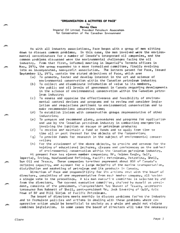Organization and Activities of Pace Page 1