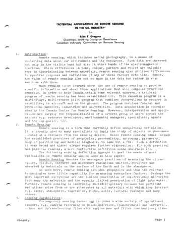Potential Applications of Remote Sensing Sensing in the Oil Industry Page 1