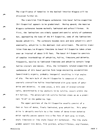 Reciprocal Deposition Within Niagara and Early Cayugans Carbonates and Evaporates Northern Michigan Basin Page 5
