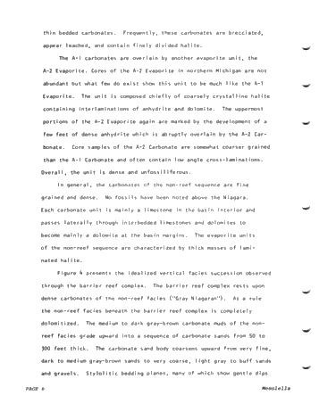 Reciprocal Deposition Within Niagara and Early Cayugans Carbonates and Evaporates Northern Michigan Basin Page 6