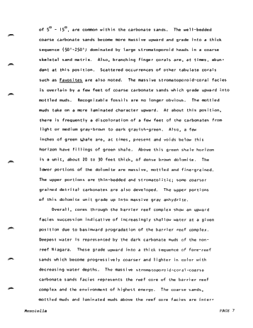 Reciprocal Deposition Within Niagara and Early Cayugans Carbonates and Evaporates Northern Michigan Basin Page 7
