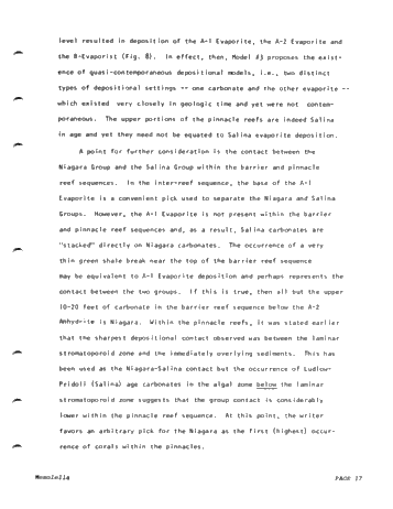 Reciprocal Deposition Within Niagara and Early Cayugans Carbonates and Evaporates Northern Michigan Basin Page 17