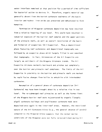 Reciprocal Deposition Within Niagara and Early Cayugans Carbonates and Evaporates Northern Michigan Basin Page 20