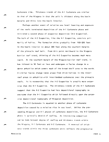 Reciprocal Deposition Within Niagara and Early Cayugans Carbonates and Evaporates Northern Michigan Basin Page 21