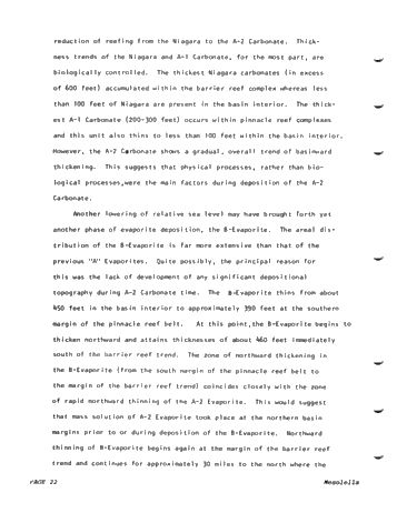 Reciprocal Deposition Within Niagara and Early Cayugans Carbonates and Evaporates Northern Michigan Basin Page 22