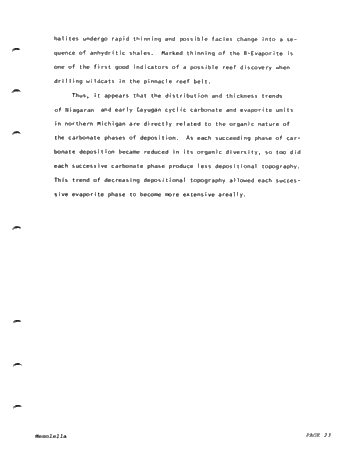 Reciprocal Deposition Within Niagara and Early Cayugans Carbonates and Evaporates Northern Michigan Basin Page 23