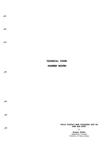 Nova Scotia's New Pollution and Oil and Gas Acts Page 1