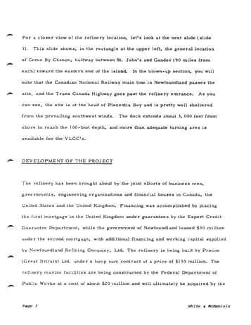 The Come-By-Chance Refinery Project Page 3