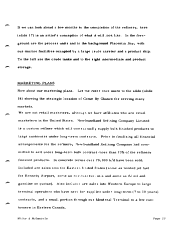 The Come-By-Chance Refinery Project Page 13