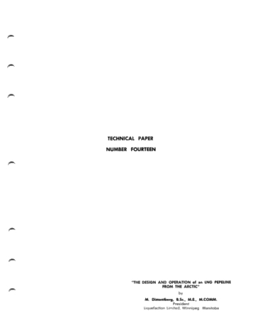 The Design and Operation of an LNG Pipeline From the Arctic Page 1