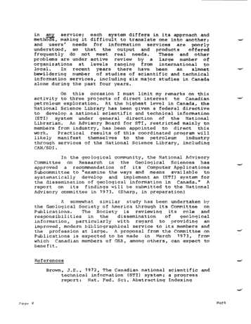 Application of Public Computer Based Information Services to Petroleum Exploration in Canada Page 8