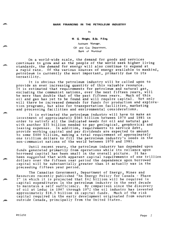 Bank Financing in the Petroleum Industry Page 1