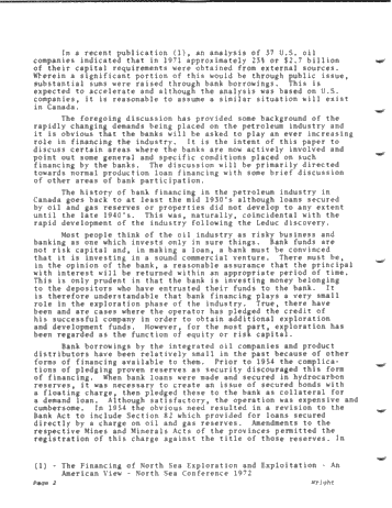 Bank Financing in the Petroleum Industry Page 2