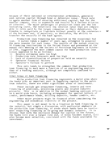 Bank Financing in the Petroleum Industry Page 8