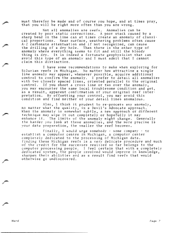 Seismic Techniques in Delineating Northern Michigan Reefs Page 7