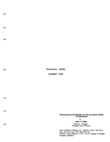 Petroleum Occurrence in the Silurian Reefs on Michigan Page 1