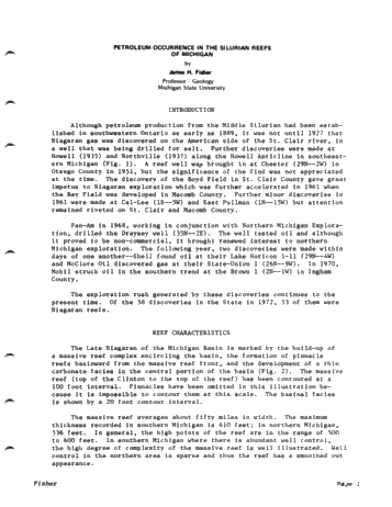 Petroleum Occurrence in the Silurian Reefs on Michigan Page 1