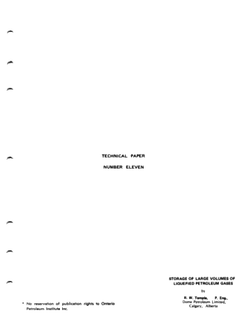 Storage of Large Volumes of Liquefied Petroleum Gases Page 1