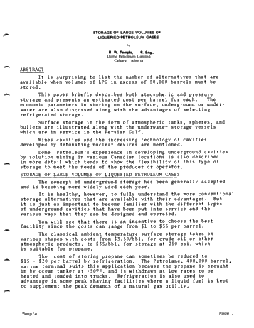 Storage of Large Volumes of Liquefied Petroleum Gases Page 1