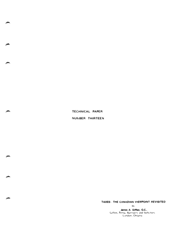 Taxes - The Canadian Viewpoint Revisited Page 1