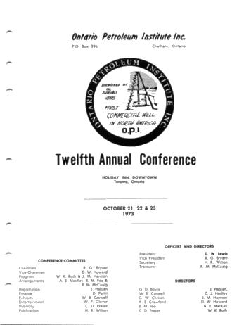 Twelfth Annual Conference Page 1