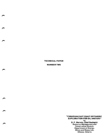 Canadian East Coast Offshore Exploration for Oil and Gas Page 1