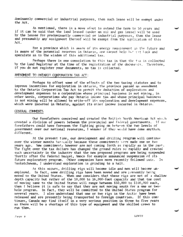 Politics and the Canadian Exploration Environment Page 6