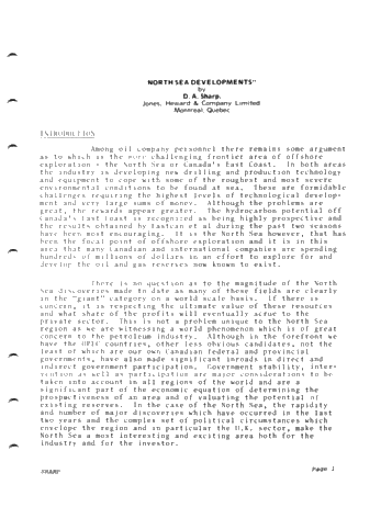 North Sea Developments Page 1