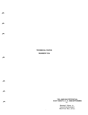 Oil and Gas Potential: East Coast U.S.A. and Offshore Page 1